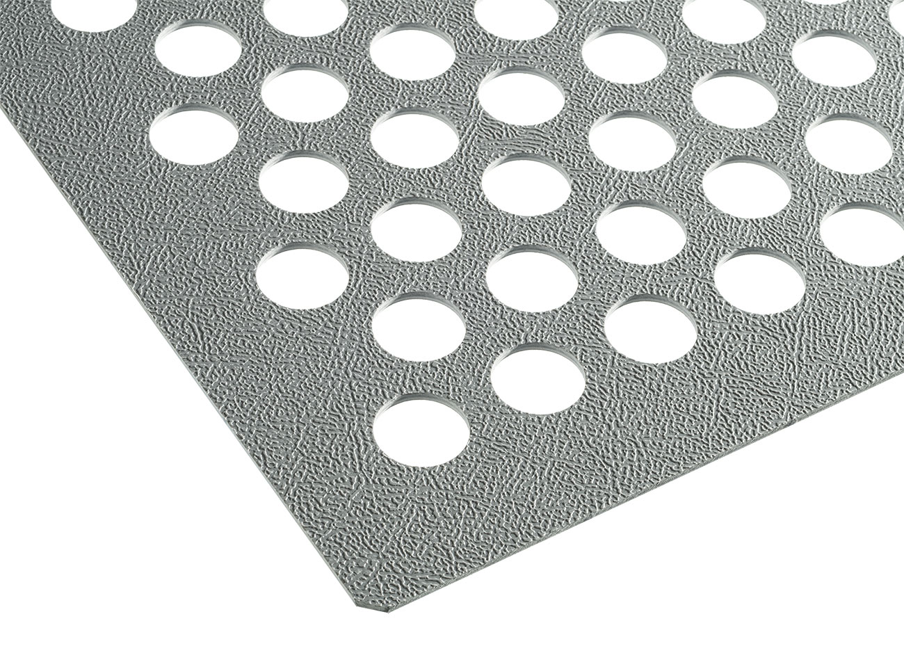 PP verstärkt (Talkum gefüllt)<br>- Oberfläche einseitig genarbt<br>- Farbe: grau<br>- Materialdicken: 3 bis 8 mm